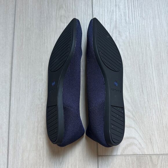 Rothy's The Point Maritime Navy fabric pointed recycled plastic bottle flats W7 - Picture 2 of 3